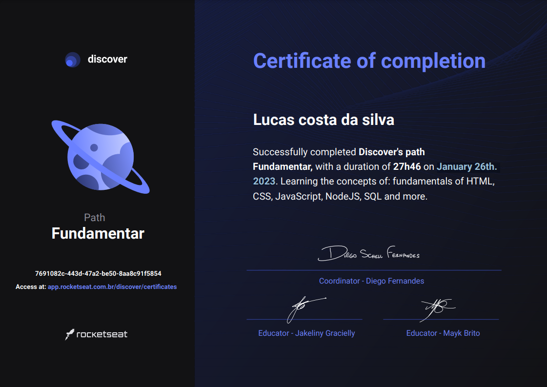 Discover's path Fundamentar