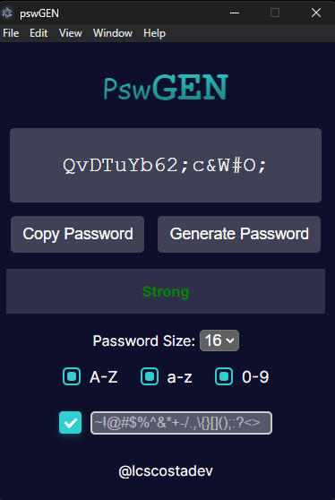 Password Generator preview